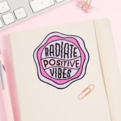 Punky Pins Radiate Positive Vibes - Purple Vinyl Sticker