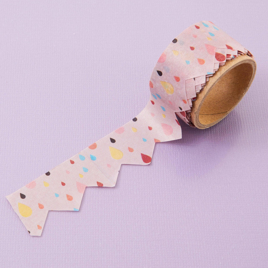 Punky Pins Raindrops Print Die Cut Washi Tape