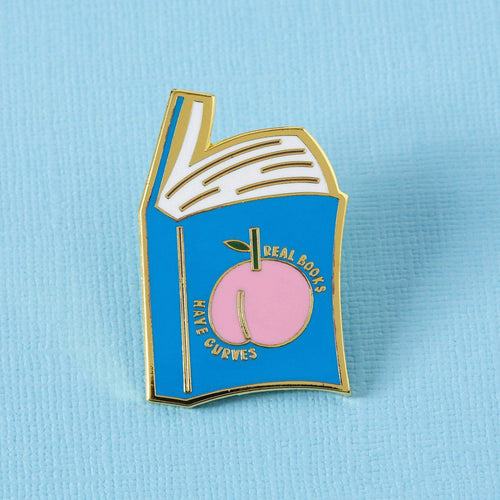 Real Books Have Curves Enamel Pin