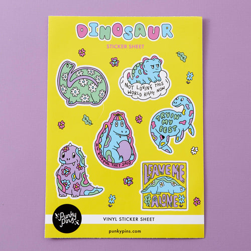 Relatable Dinosaurs A5 Vinyl Sticker Sheet