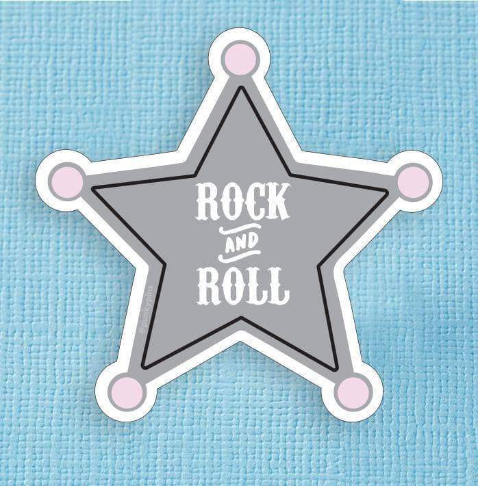 Rock and Roll Badge Large Vinyl Sticker