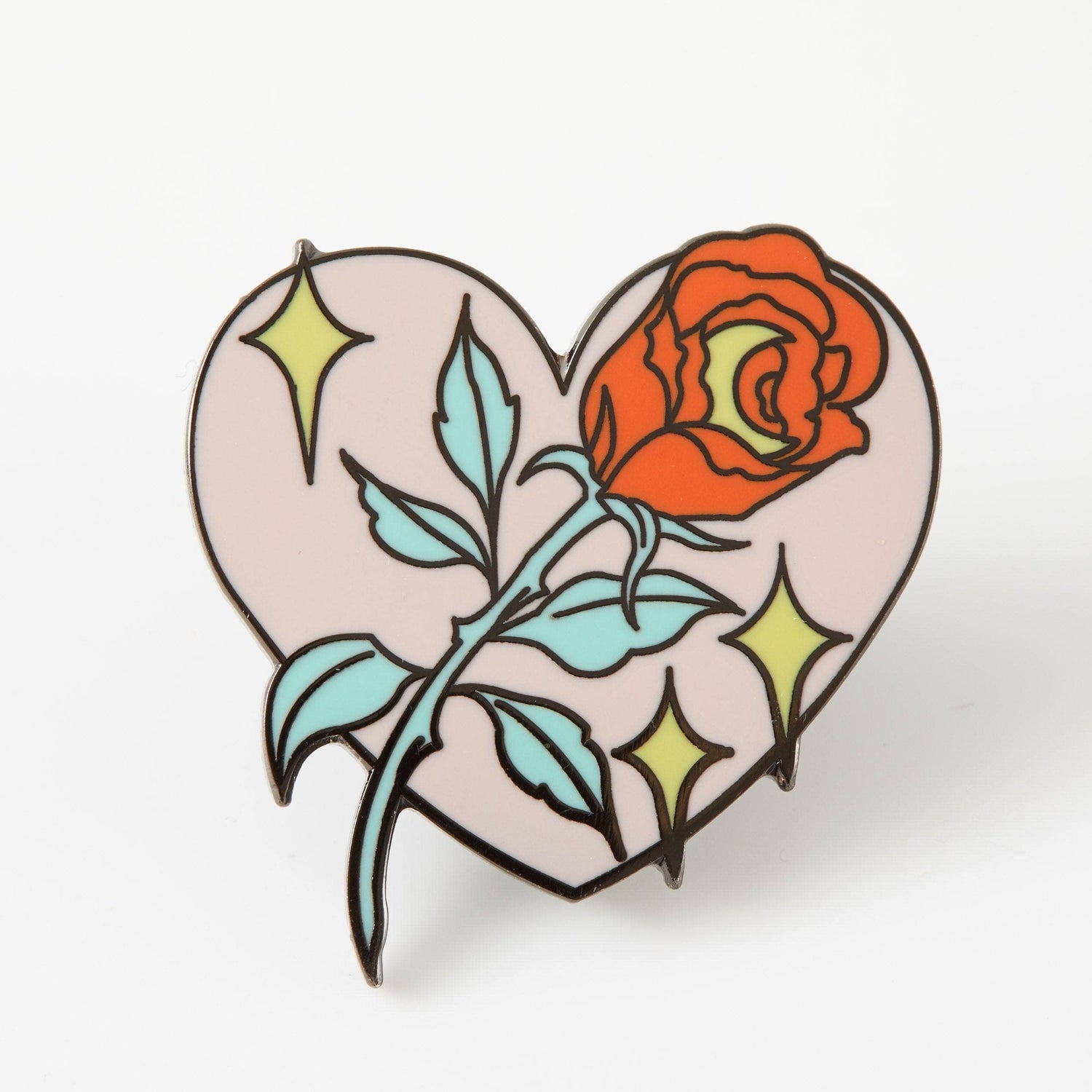 Punky Pins Rose In Heart Enamel Pin