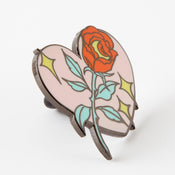 Punky Pins Rose In Heart Enamel Pin