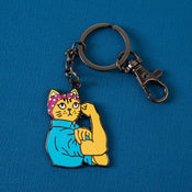 Punky Pins Rosie Riveter Cat Enamel Keyring