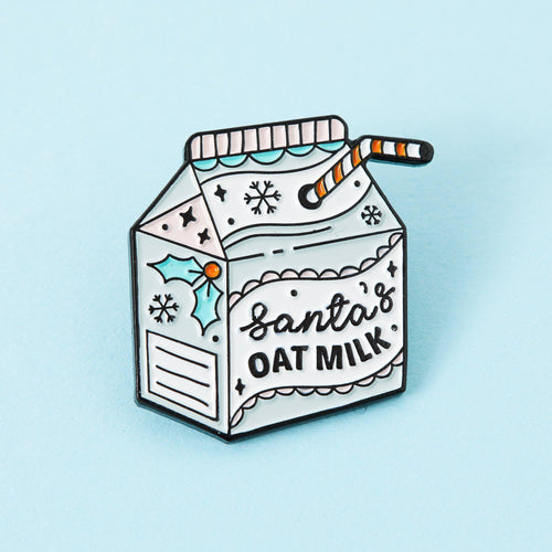 Santa's Oat Milk Enamel Pin