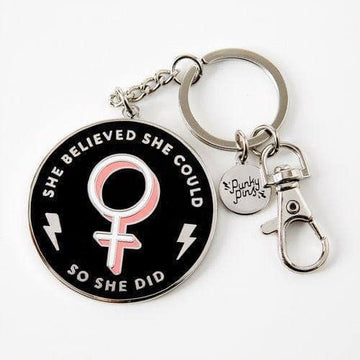 Punky Pins She Believed She Could So She Did Enamel Keyring