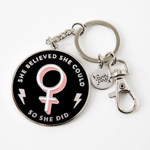 She Believed She Could So She Did Enamel Keyring