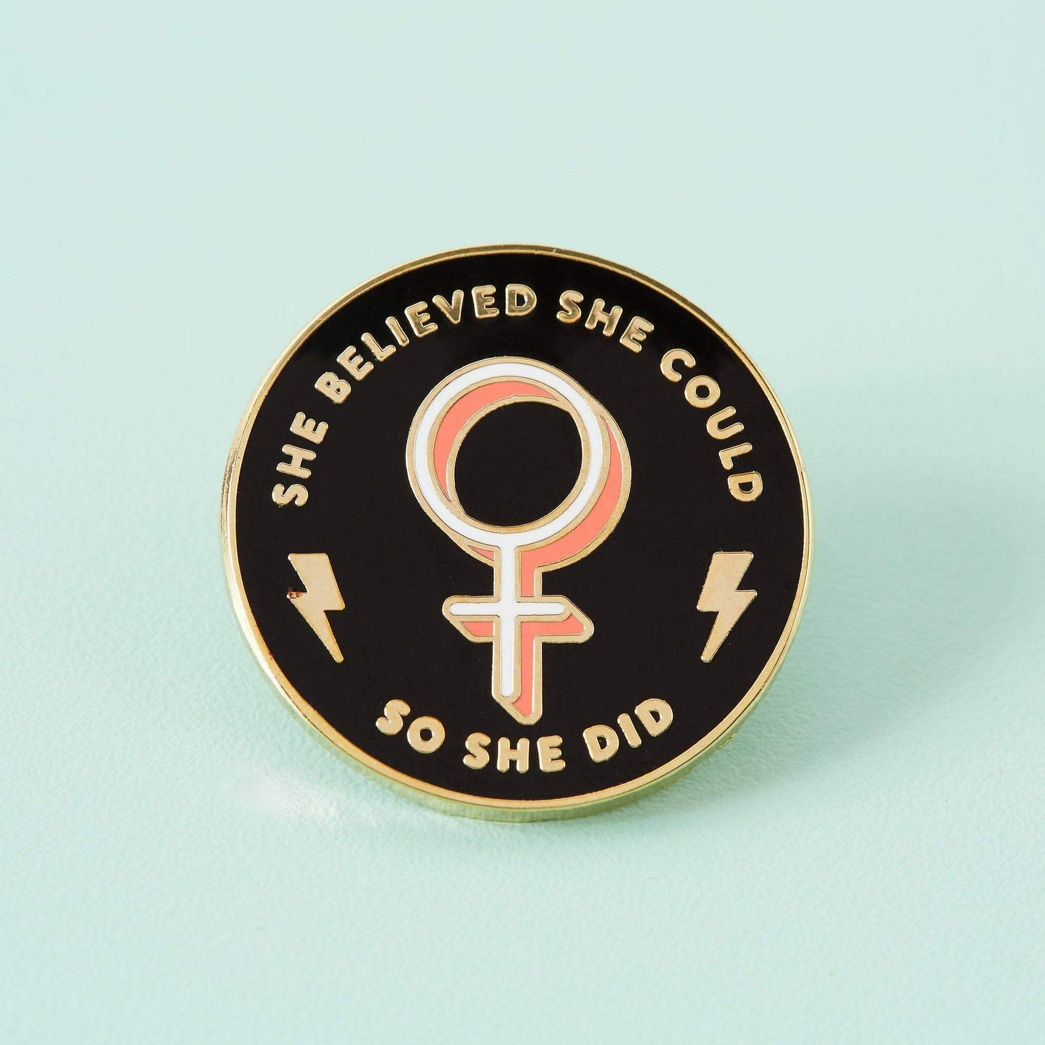 Punky Pins She Believed She Could So She Did Enamel Pin