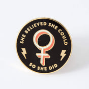 Punky Pins She Believed She Could So She Did Enamel Pin