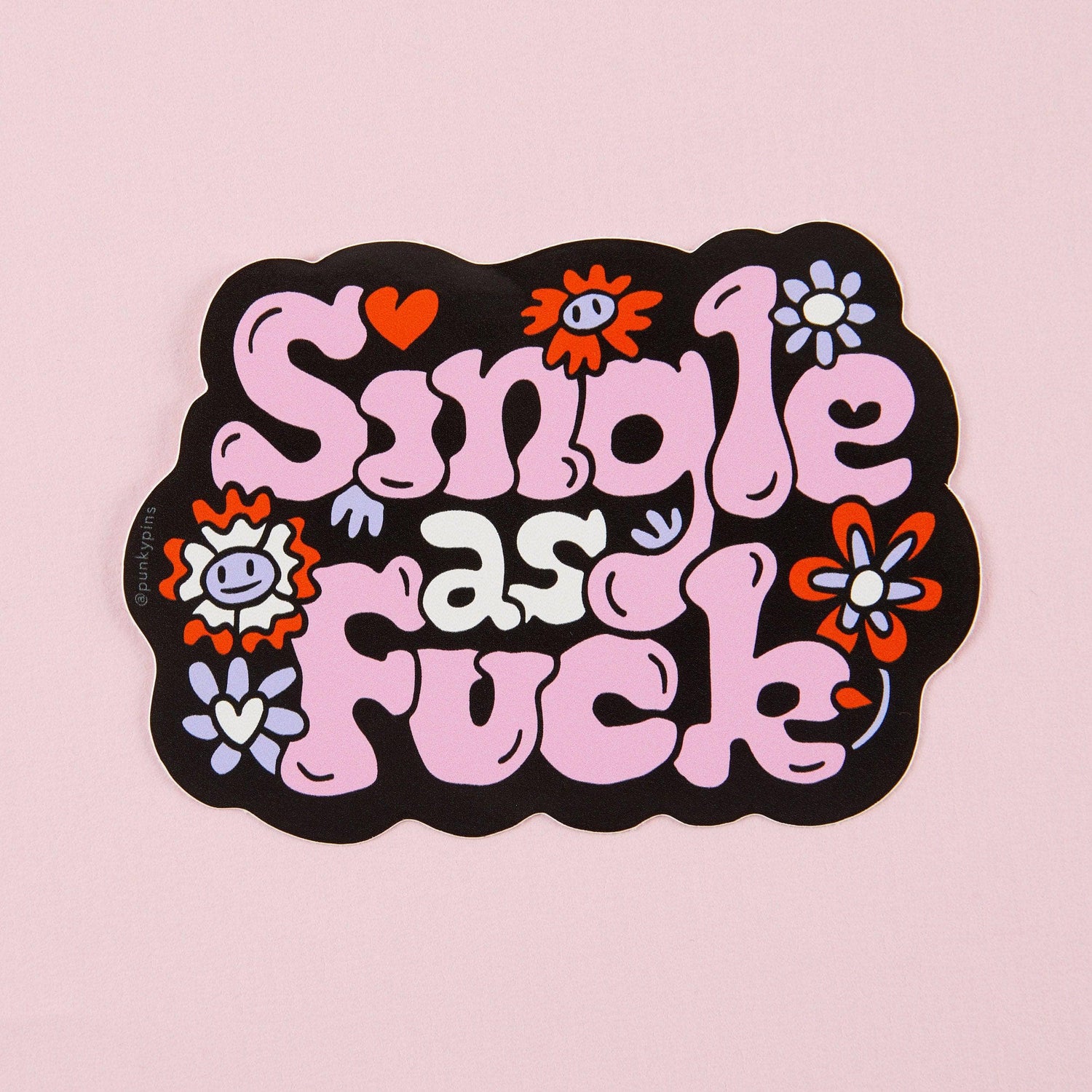 Punky Pins Single as Fuck Vinyl Sticker