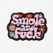 Punky Pins Single as Fuck Vinyl Sticker