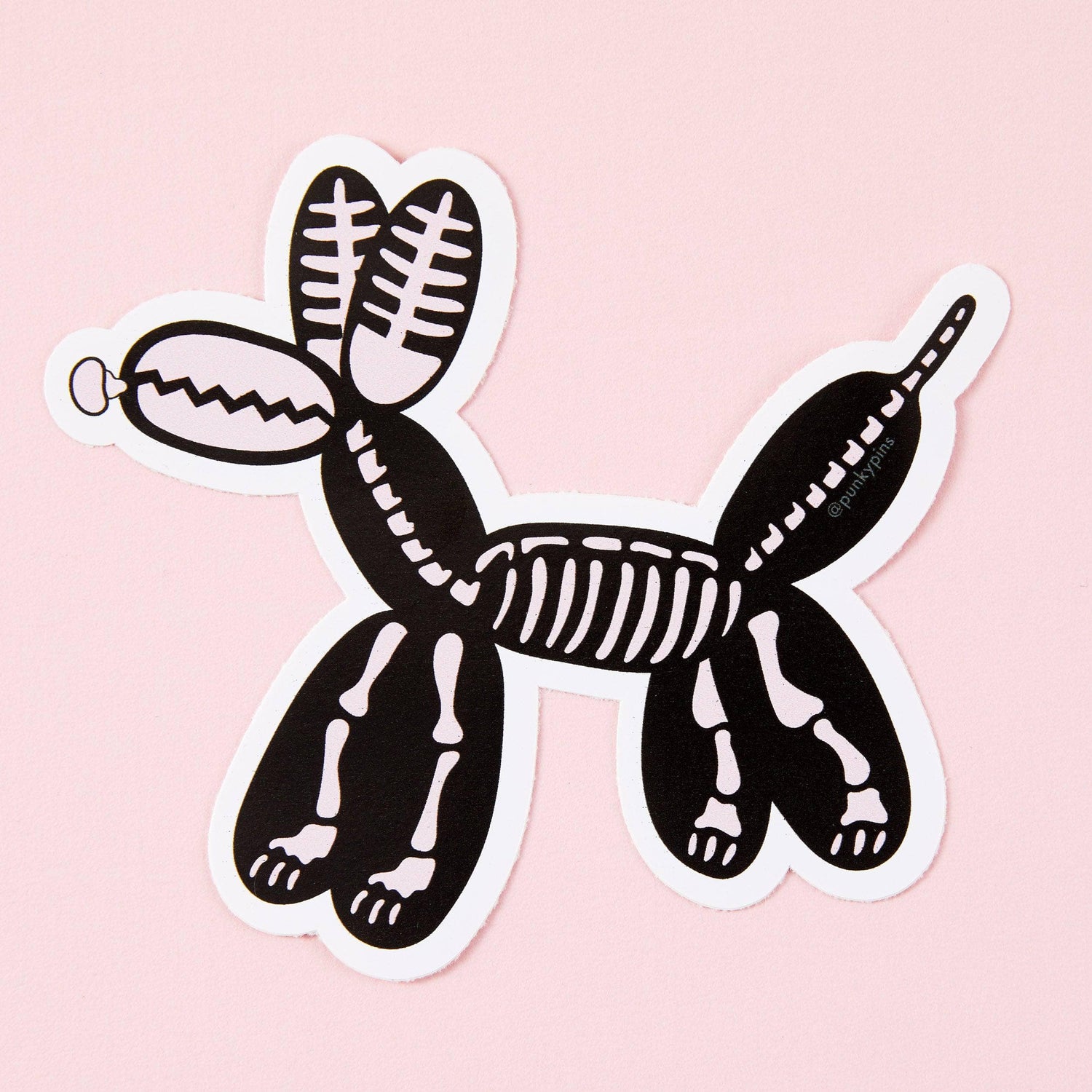 Punky Pins Skeleton Balloon Dog Vinyl Sticker