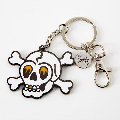 Skull and Crossbone Enamel Keyring