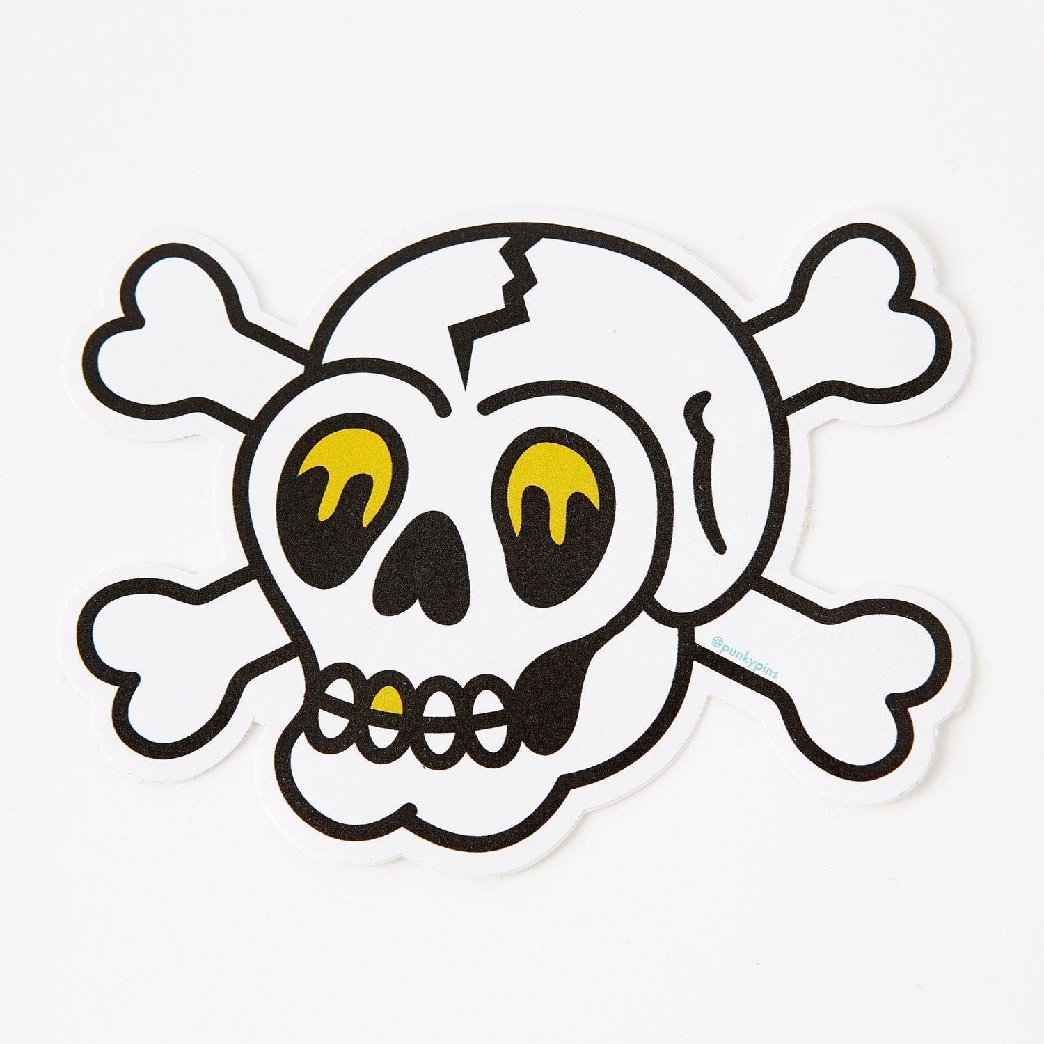 Punky Pins Skull and Crossbones Tattoo Vinyl Laptop Sticker