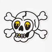 Punky Pins Skull and Crossbones Tattoo Vinyl Laptop Sticker