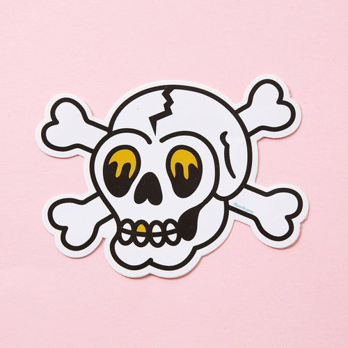 Skull and Crossbones Tattoo Vinyl Laptop Sticker