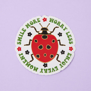 Punky Pins Smile More, Worry Less Vinyl Sticker