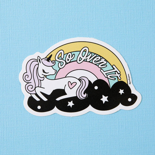 So Over It Unicorn Vinyl Sticker