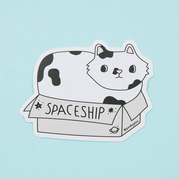 Punky Pins Spaceship Cat Vinyl Sticker