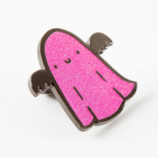 Punky Pins Sparkle Ghost Pink Enamel Pin - Limited Edition