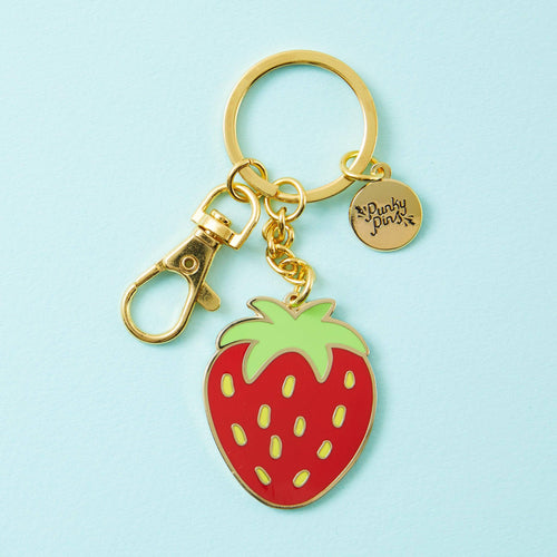 Strawberry Enamel Keyring