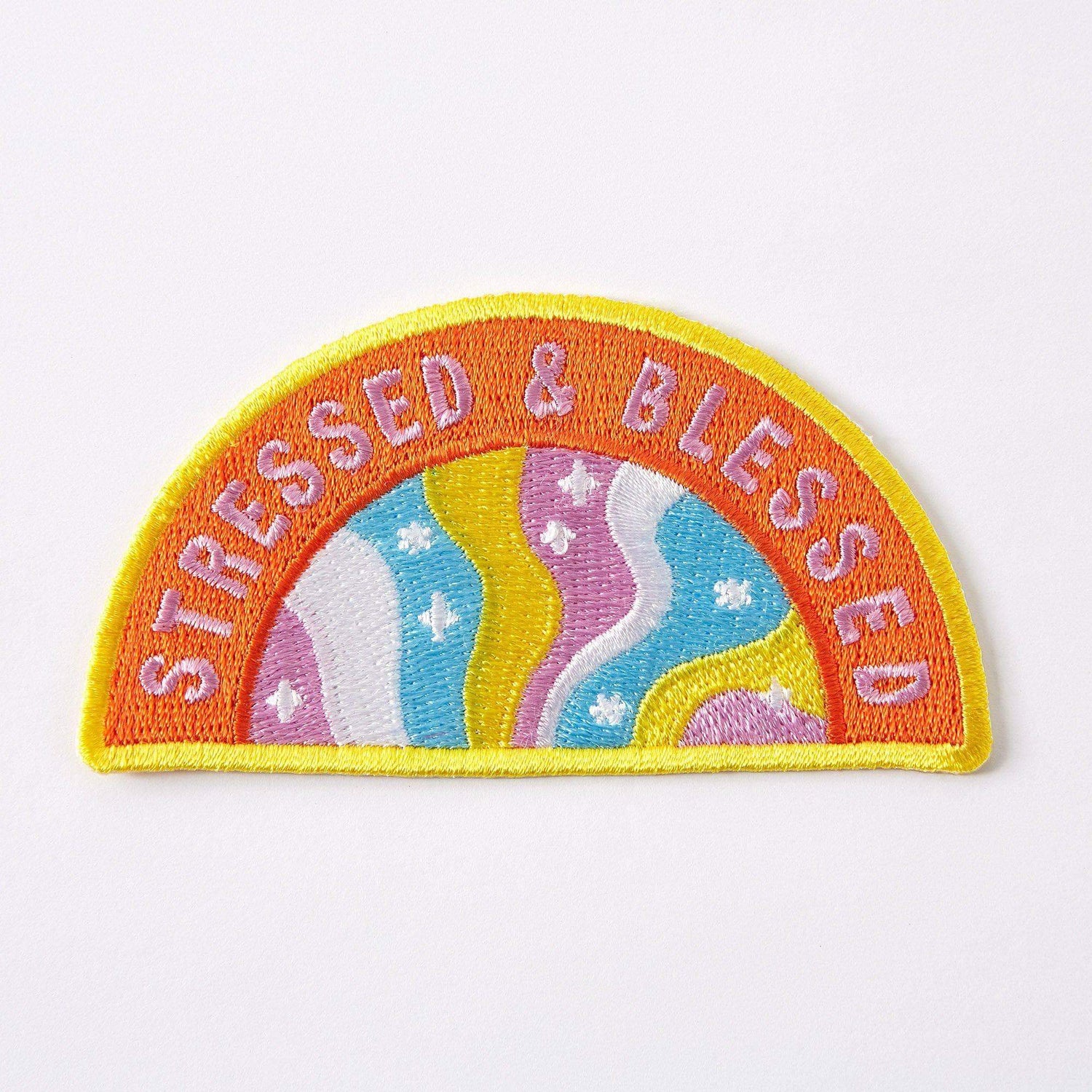 Punky Pins Stressed and Blessed Embroidered Iron On Patch