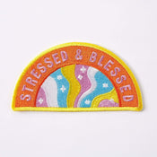 Punky Pins Stressed and Blessed Embroidered Iron On Patch