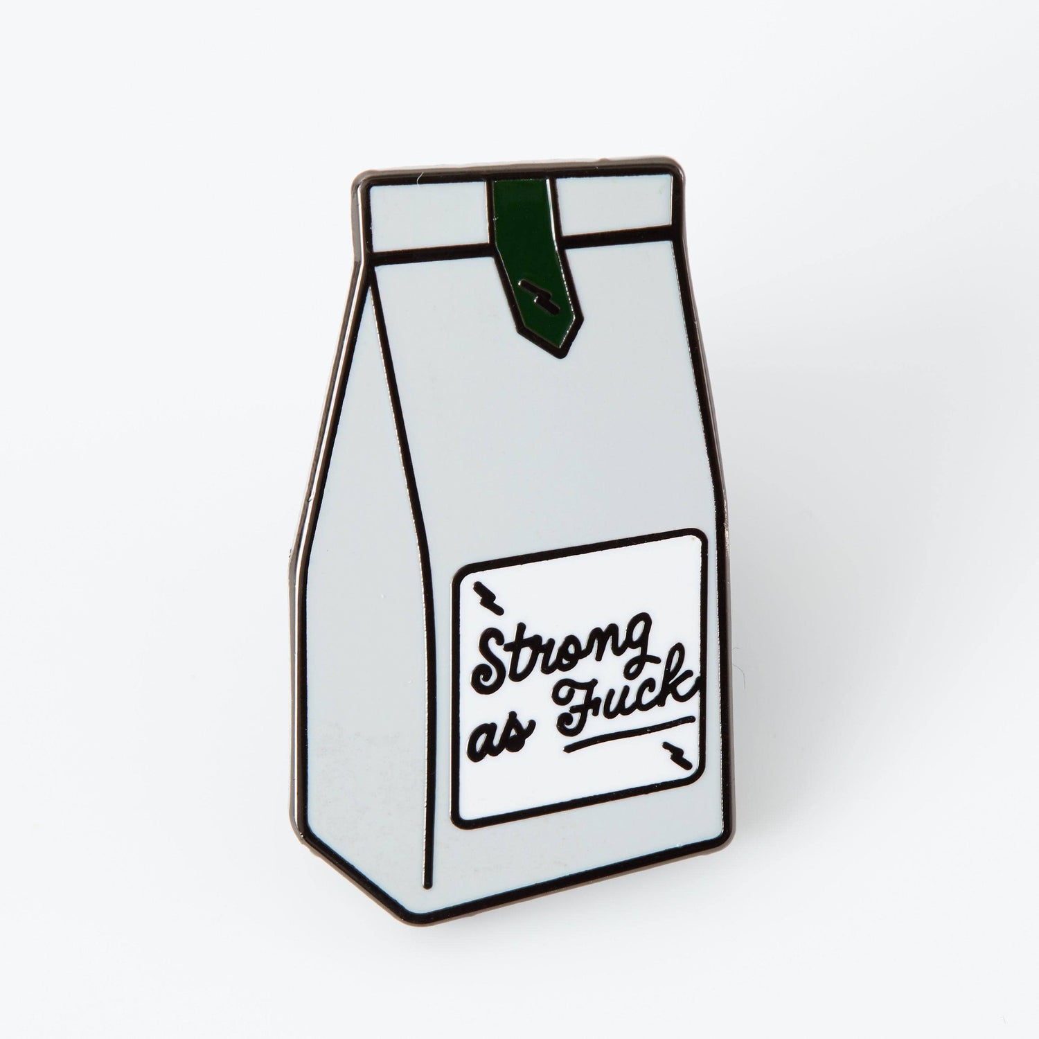 Punky Pins Strong AF Coffee Bag Enamel Pin