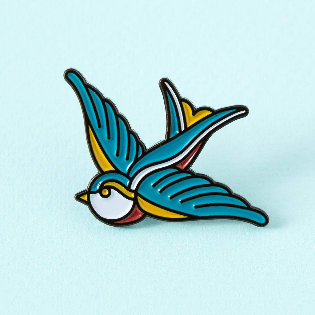 Punky Pins Swallow Tattoo Inspired Enamel Pin