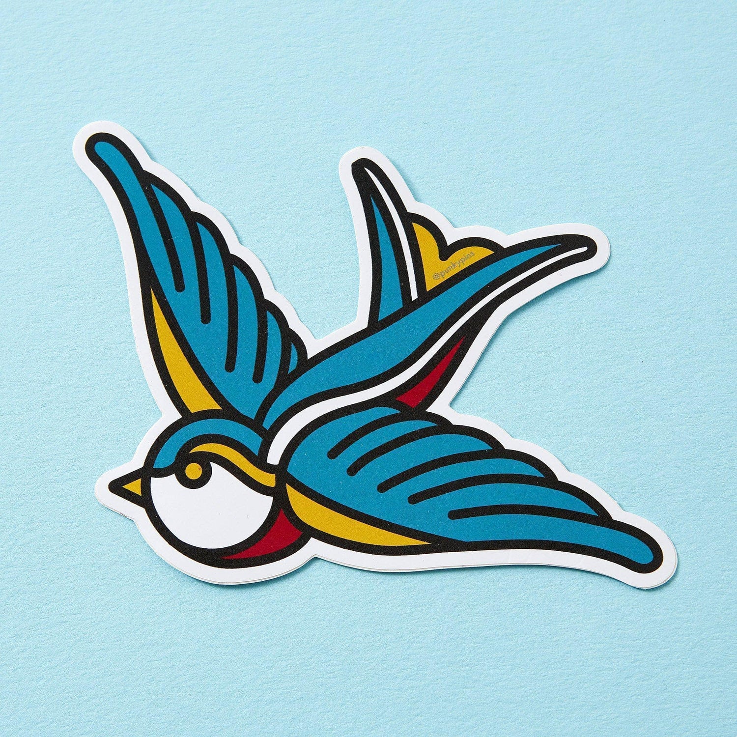 Punky Pins Swallow Tattoo Inspired Vinyl Laptop Sticker