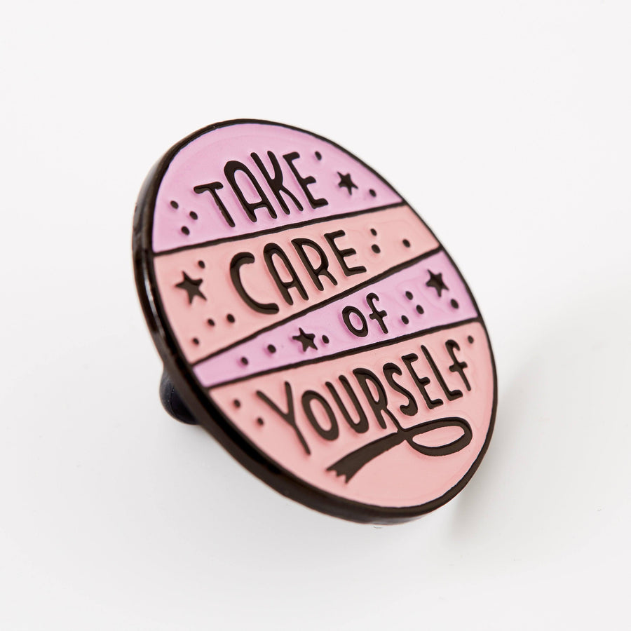 Punky Pins Take Care Of Yourself Pink Enamel Pin - Limited Edition