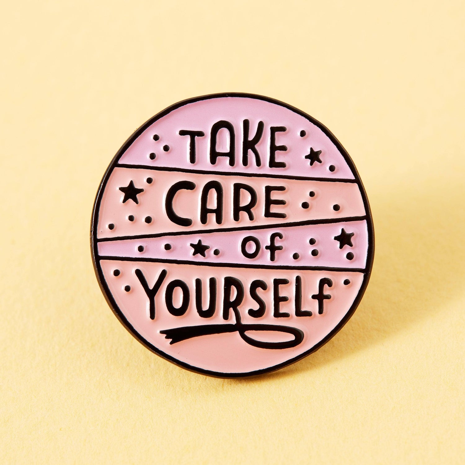 Punky Pins Take Care Of Yourself Pink Enamel Pin - Limited Edition