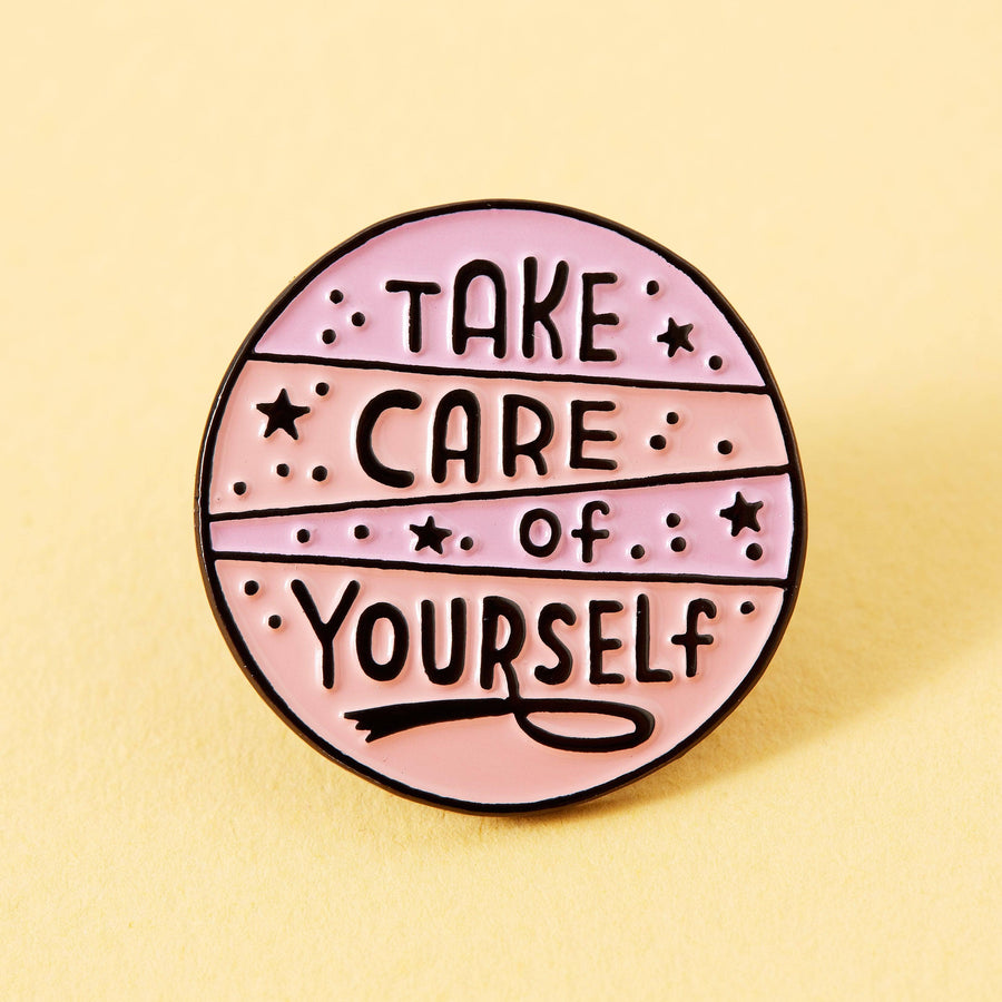 Punky Pins Take Care Of Yourself Pink Enamel Pin - Limited Edition