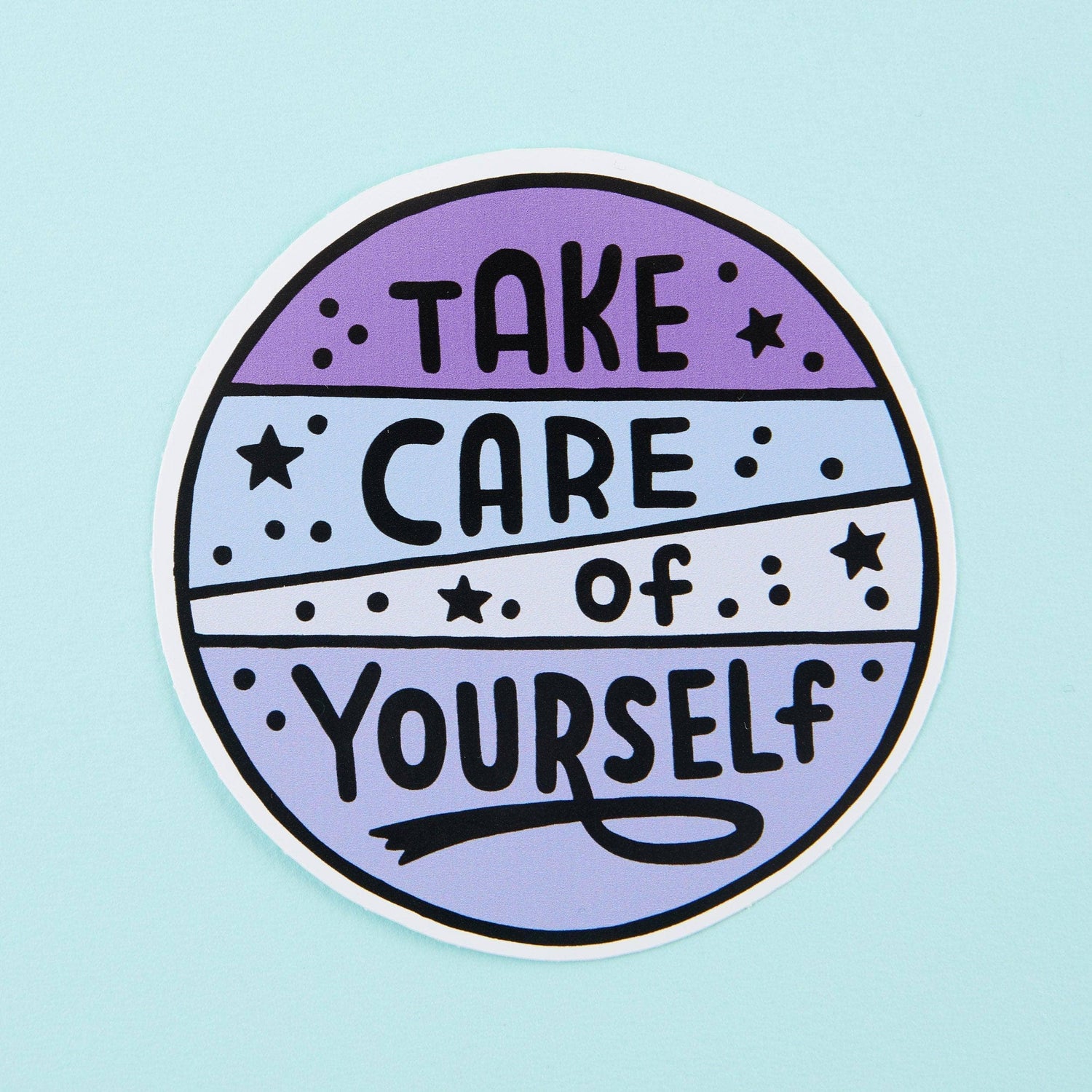 Punky Pins Take Care Of Yourself PINK/ WHITE/ PURPLE Vinyl Sticker