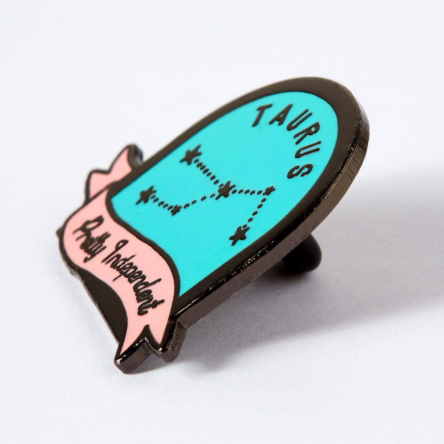 Punky Pins Taurus Blue and Pink Starsign Enamel Pin