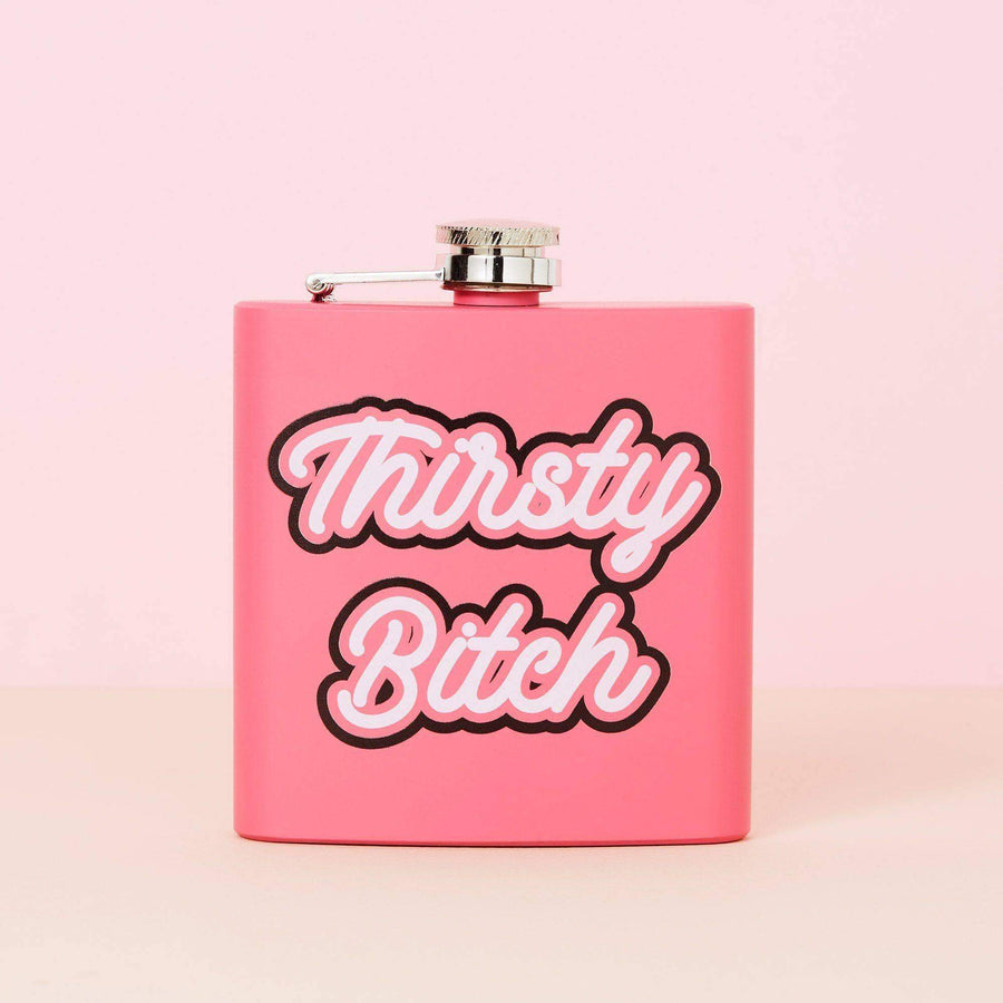 Punky Pins Thirsty Bitch Hip Flask - Pink