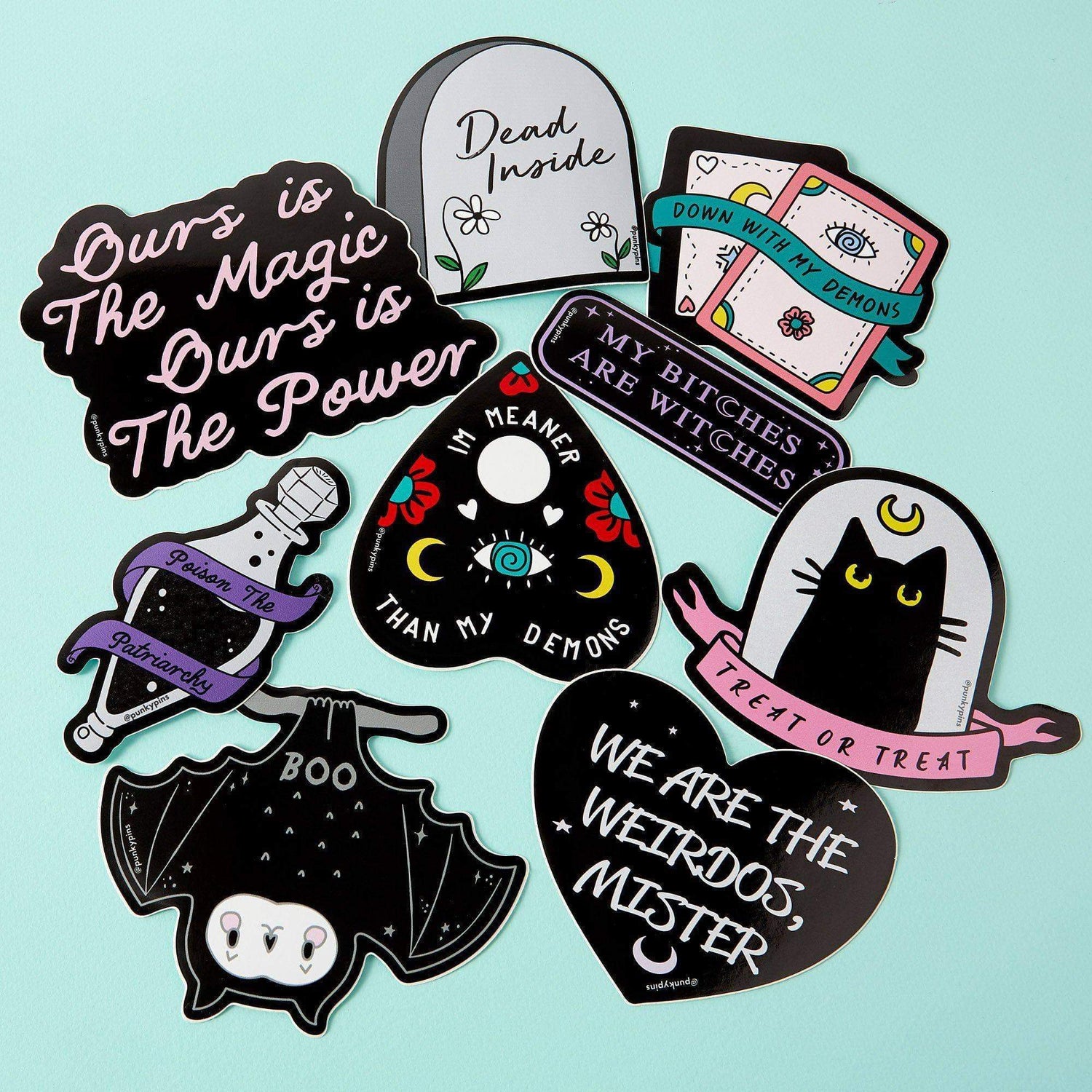 Punky Pins Treat or Treat Cat Laptop Sticker