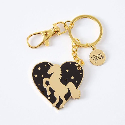 Unicorn Heart Enamel Keyring