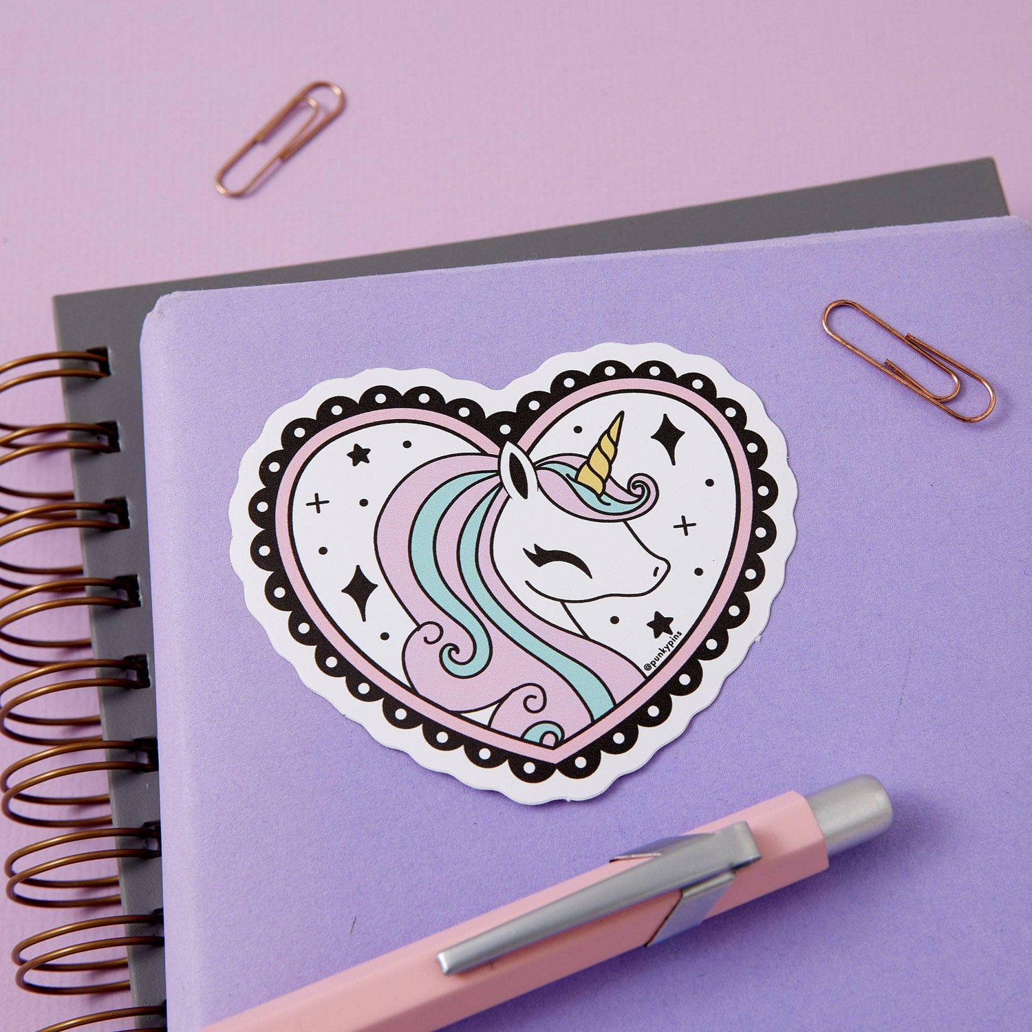 Punky Pins Unicorn Heart Vinyl Sticker