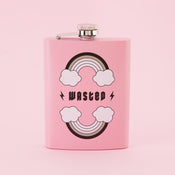 Punky Pins WASTED Hip Flask - Light Pink