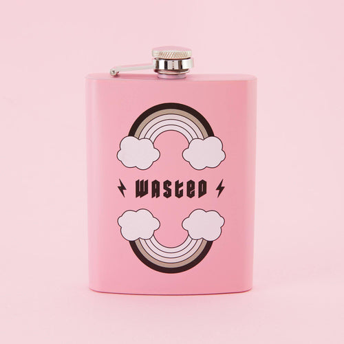 WASTED Rainbow Hip Flask - Light Pink