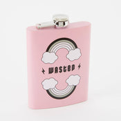 Punky Pins WASTED Hip Flask - Light Pink