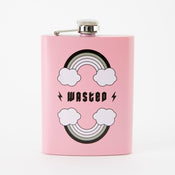 Punky Pins WASTED Hip Flask - Light Pink