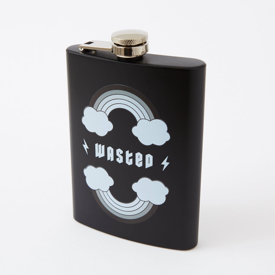 Punky Pins Wasted Tall Black Hip Flask