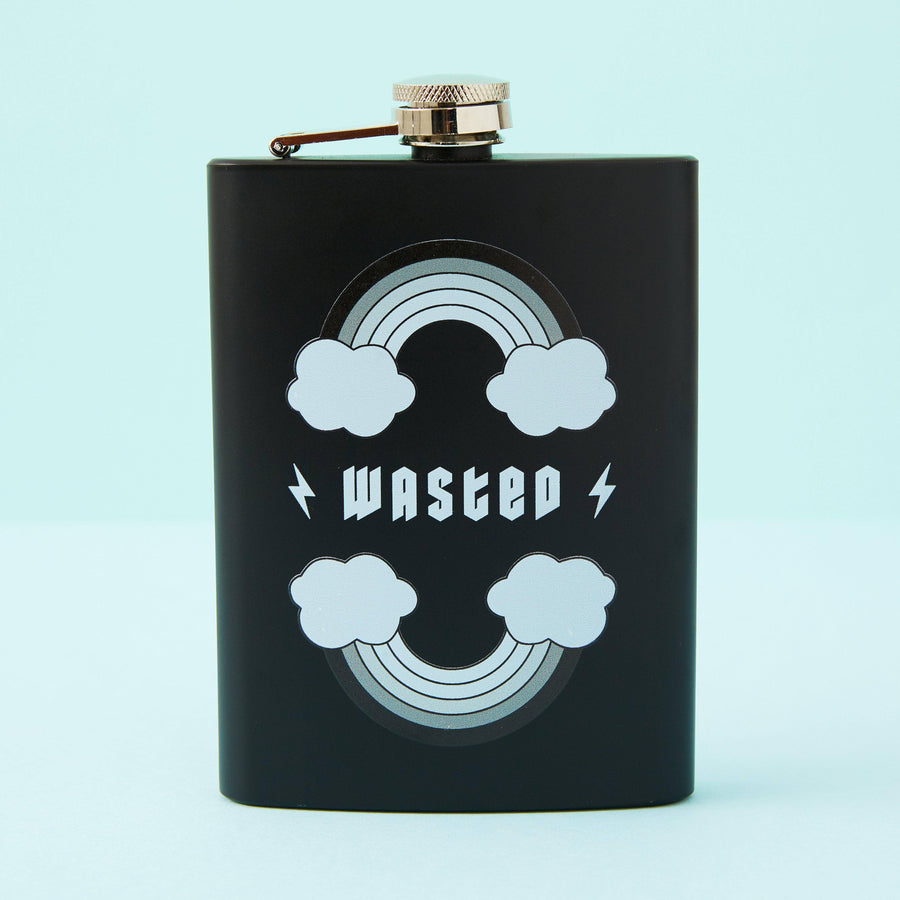 Punky Pins Wasted Tall Black Hip Flask