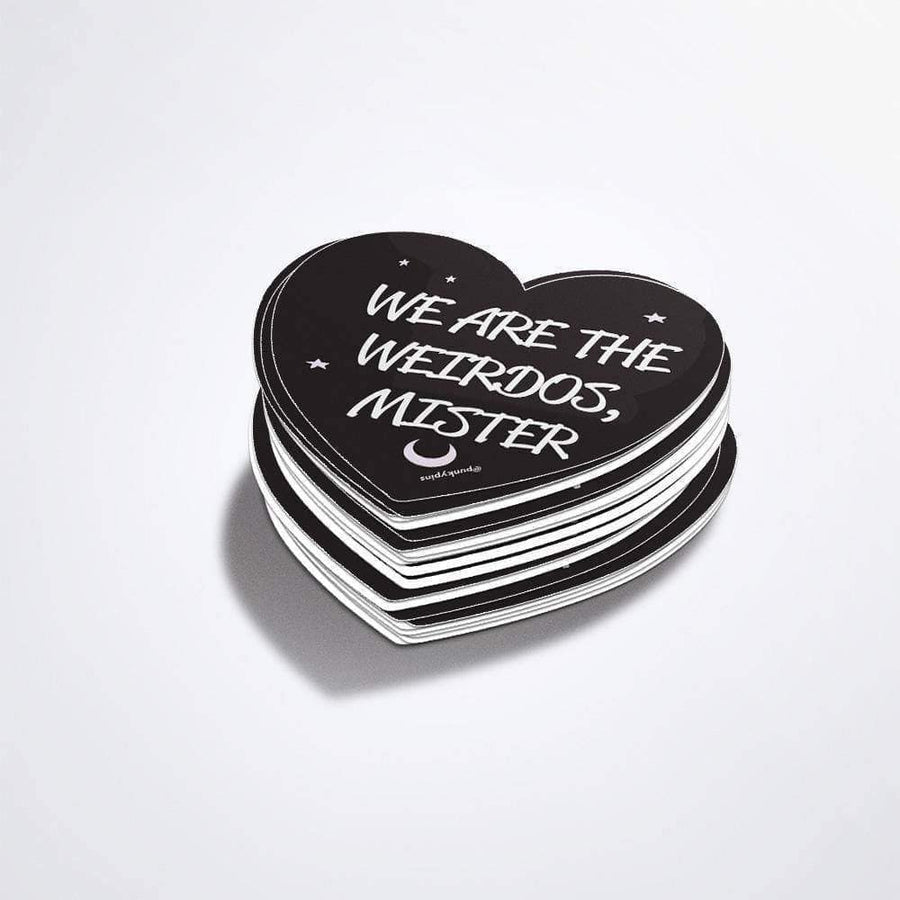 Punky Pins We Are The Weirdos Heart Vinyl Sticker