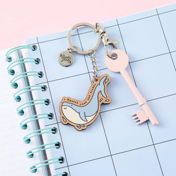 Punky Pins Whale Love Wooden Eco Keyring