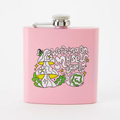 Punky Pins Working On Myself Thanks Hip Flask - Light Pink