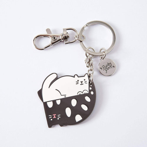 Ying & Yang Cats Enamel Keyring