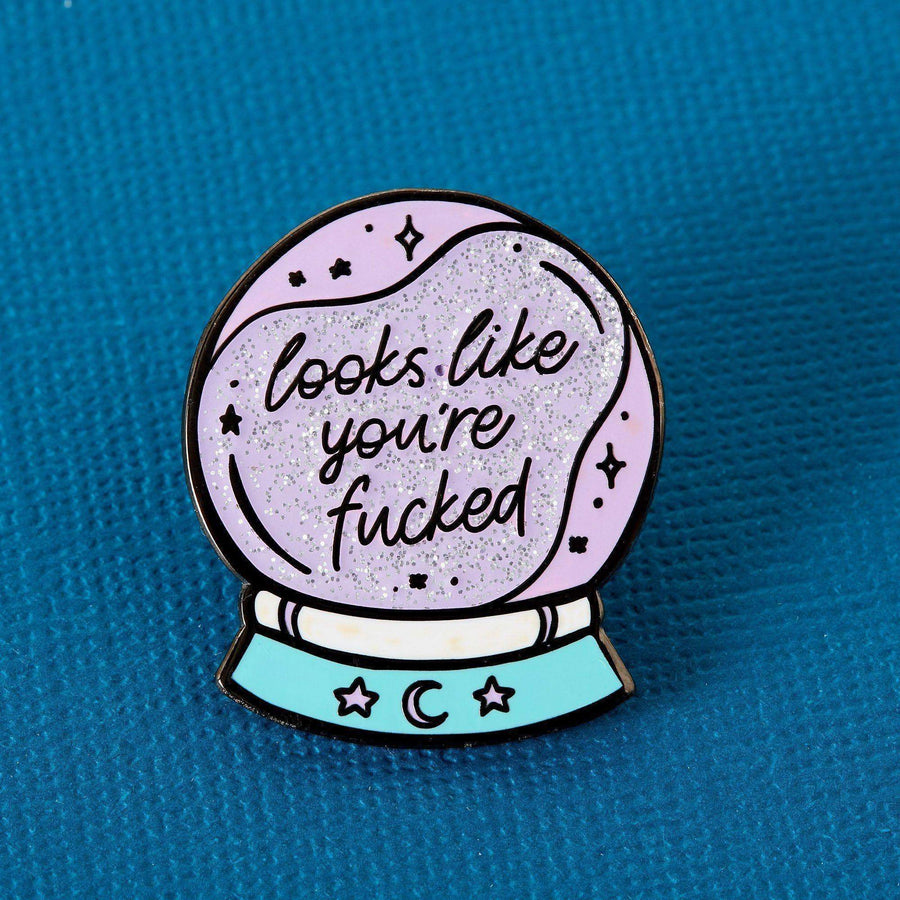 Punky Pins You're Fucked Crystal Ball Enamel Pin